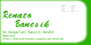 renato bancsik business card