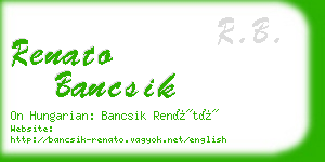 renato bancsik business card